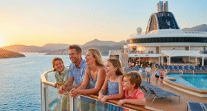 Family on a cruise ship
