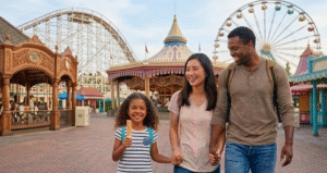 Family at a theme park